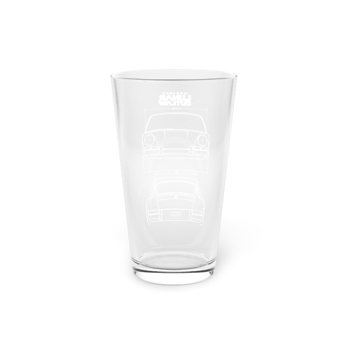 16oz Etched Pint Glass — Subtle Truck Outline Beer Glass