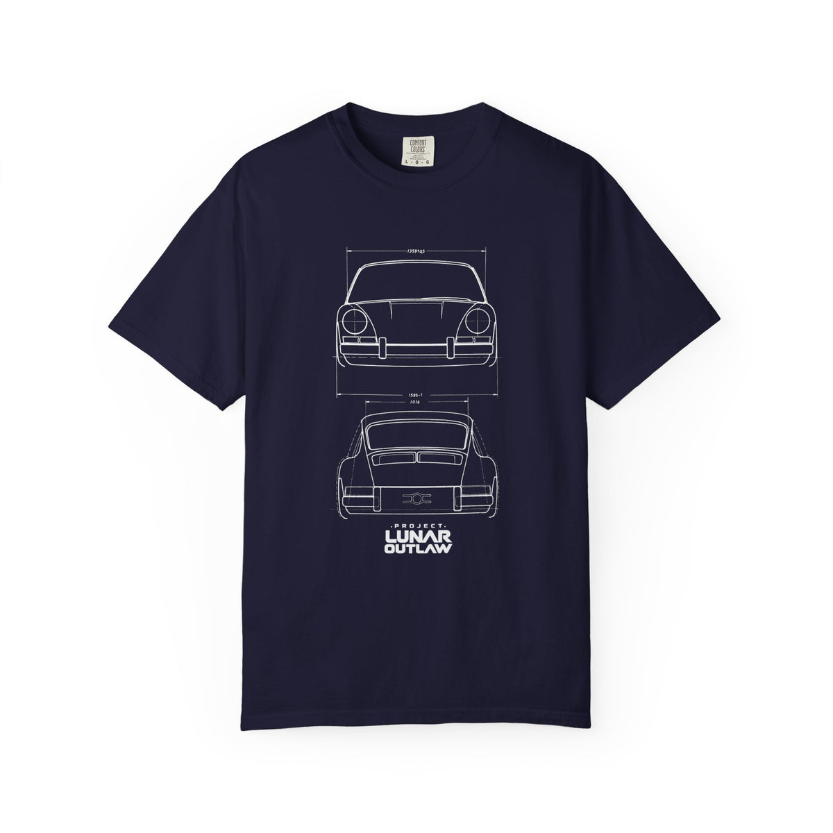 Porsche Blueprint Tee — "Lunar Outlaw" Vintage Car Line Art T-Shirt