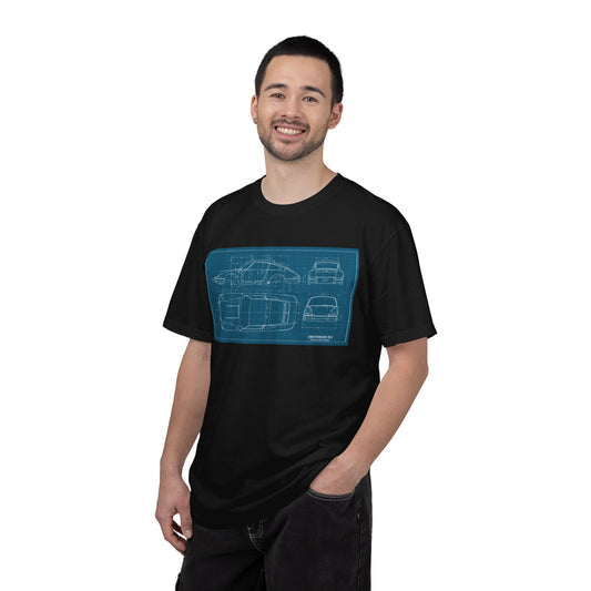 Car Blueprint T-Shirt — Vintage Automotive Blueprint Tee
