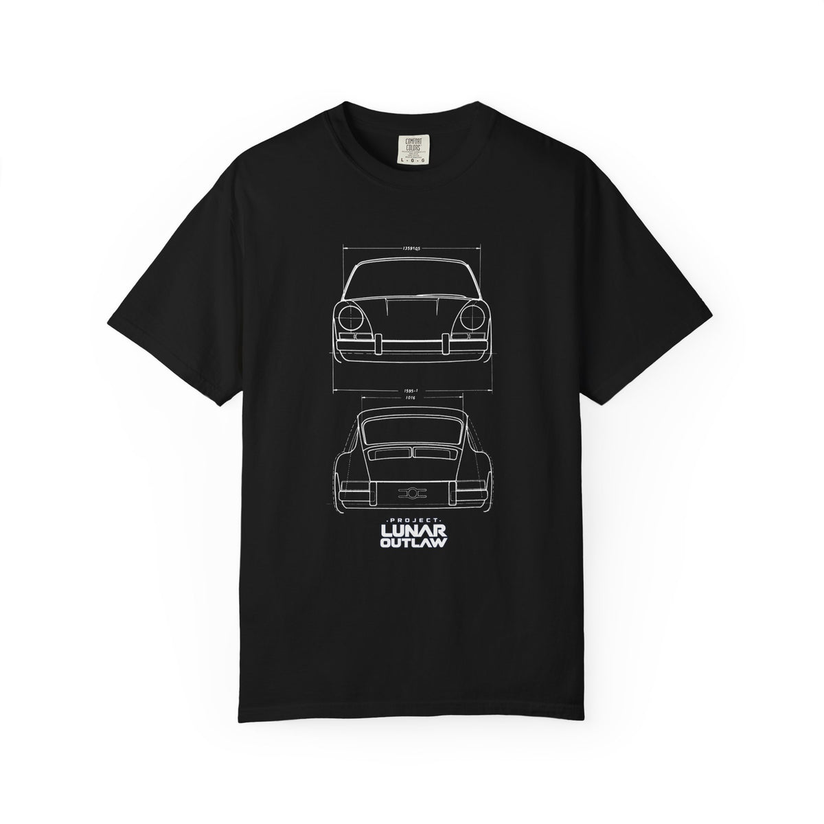 Porsche Blueprint Tee — "Lunar Outlaw" Vintage Car Line Art T-Shirt