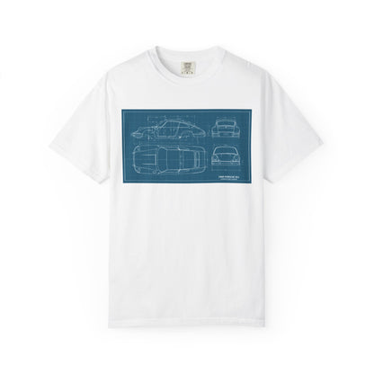 Car Blueprint T-Shirt — Vintage Automotive Blueprint Tee