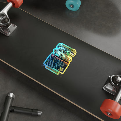 Holographic 'Project Lunar Outlaw' Car Sticker — Die-Cut Vintage Porsche Style