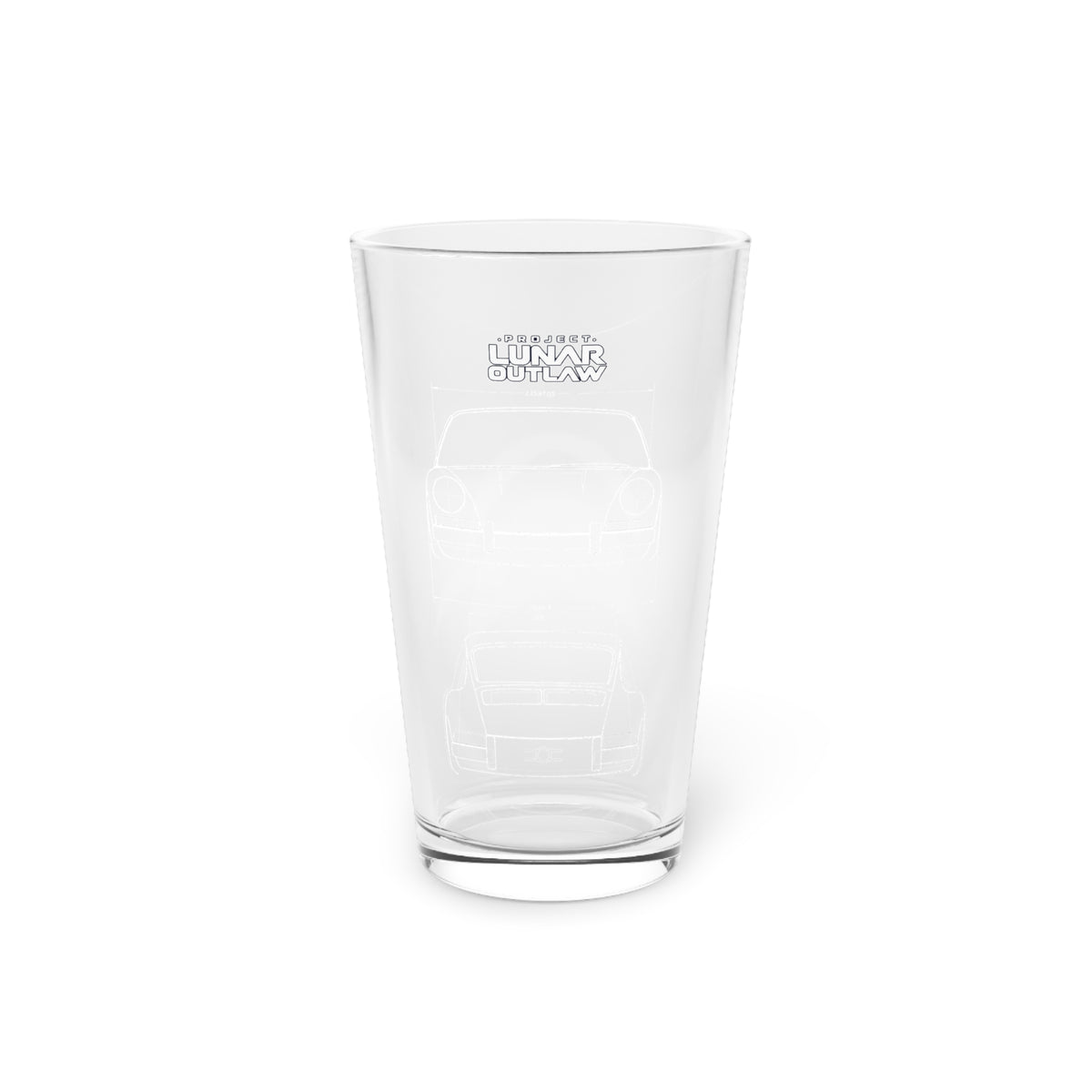 16oz Etched Pint Glass — Subtle Truck Outline Beer Glass