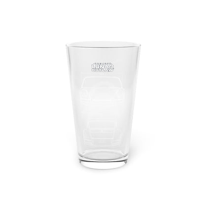 16oz Etched Pint Glass — Subtle Truck Outline Beer Glass