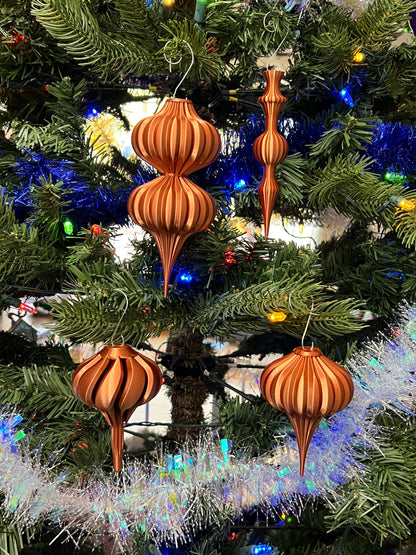 1940s Inspired Retro Tree Geometric Ornaments