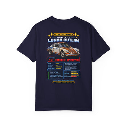 Vintage Racing T-Shirt — "Project Lunar Outlaw" Car Graphic