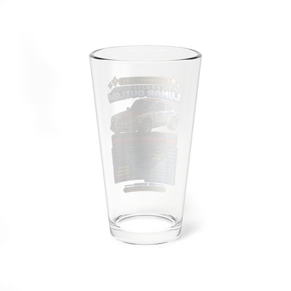 Mixing Glass - Project Lunar Outlaw Car Graphic Pint Glass (16oz)