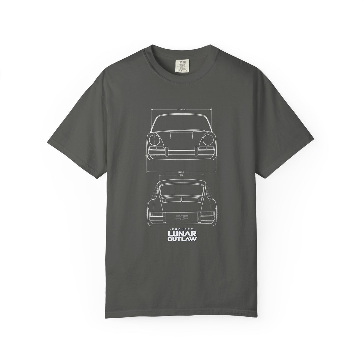 Porsche Blueprint Tee — "Lunar Outlaw" Vintage Car Line Art T-Shirt