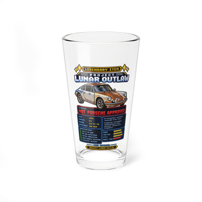 Mixing Glass - Project Lunar Outlaw Car Graphic Pint Glass (16oz)