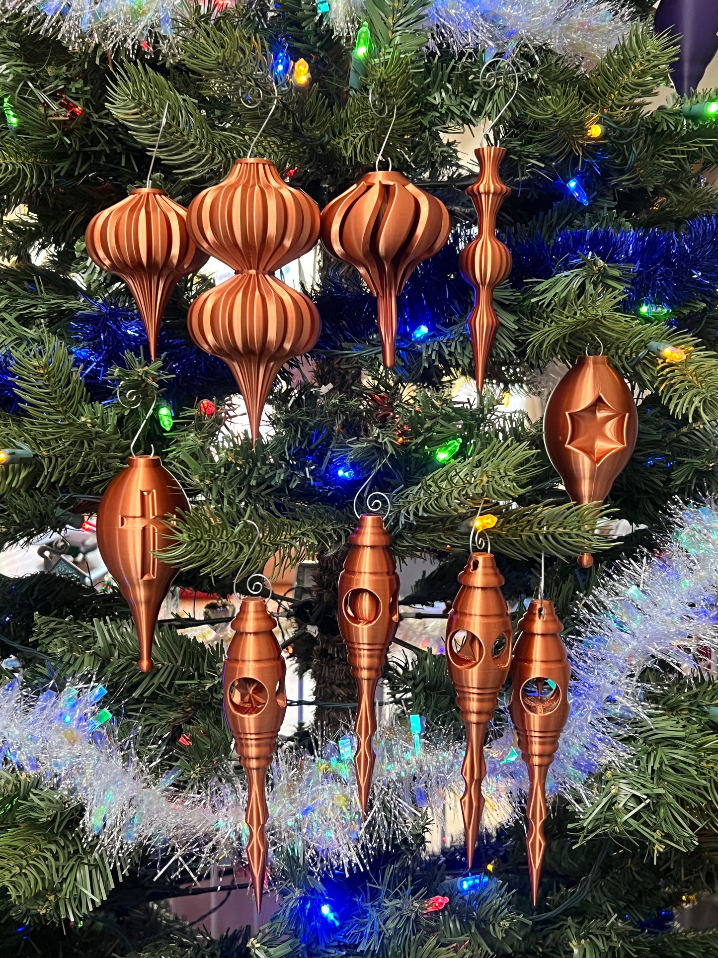 1940s Inspired Retro Tree Geometric Ornaments