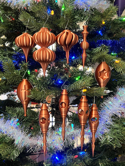 1940s Inspired Retro Tree Geometric Ornaments